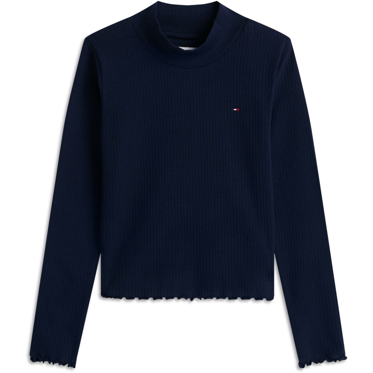 Tommy Hilfiger Dark Blue-Blue Mock Neck Rib Topp Ls