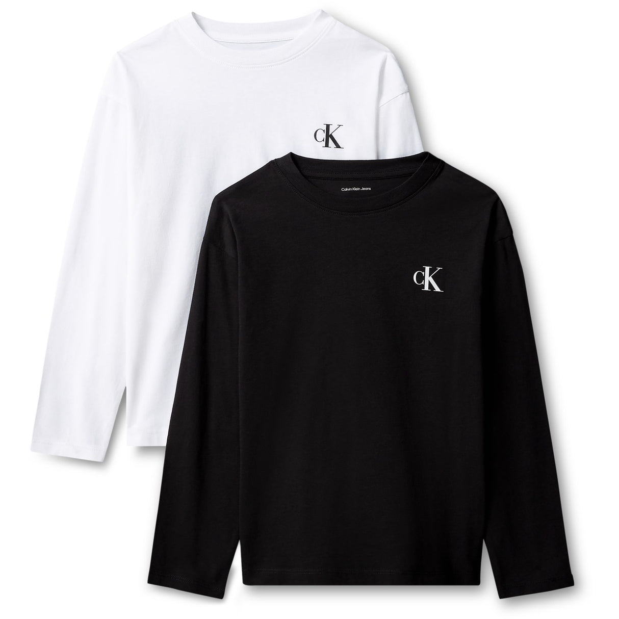 Calvin Klein Black / White-Black 2-Pakning Monogram T-Shirt Ls