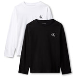 Calvin Klein Black / White-Black 2-Pakning Monogram T-Shirt Ls
