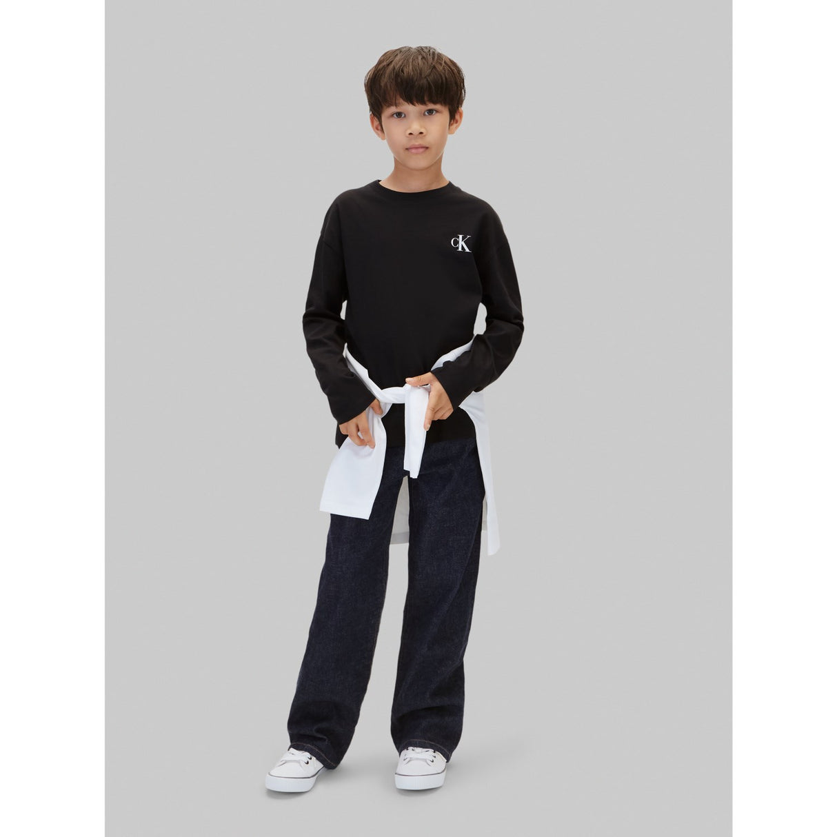 Calvin Klein Black / White-Black 2-Pakning Monogram T-Shirt Ls