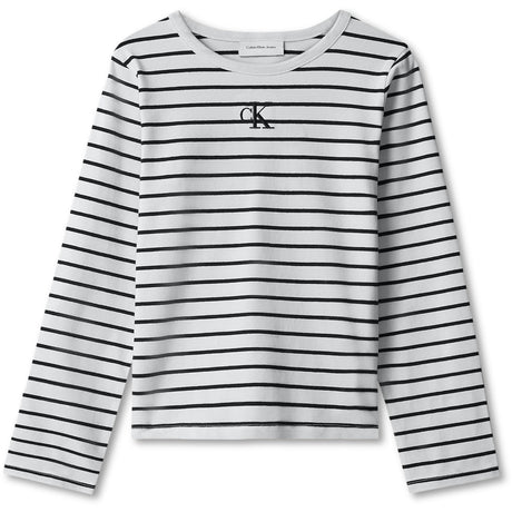Calvin Klein Turtledove-Beige Ck Stripe Ls T-Shirt