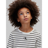 Calvin Klein Turtledove-Beige Ck Stripe Ls T-Shirt