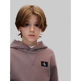 Calvin Klein Iron-Grey Monologo Badge Hettegenser