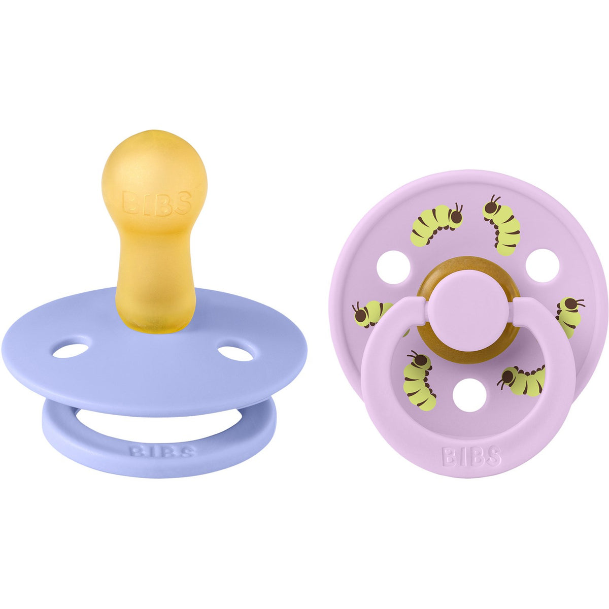 Bibs Hush / Violet Sky Studio Colour Smokk Caterpillar Mix 2 Pack Latex Round