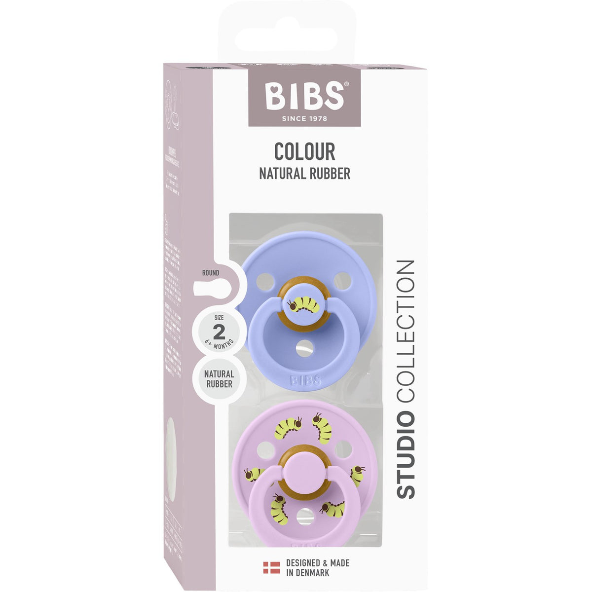 Bibs Hush / Violet Sky Studio Colour Smokk Caterpillar Mix 2 Pack Latex Round