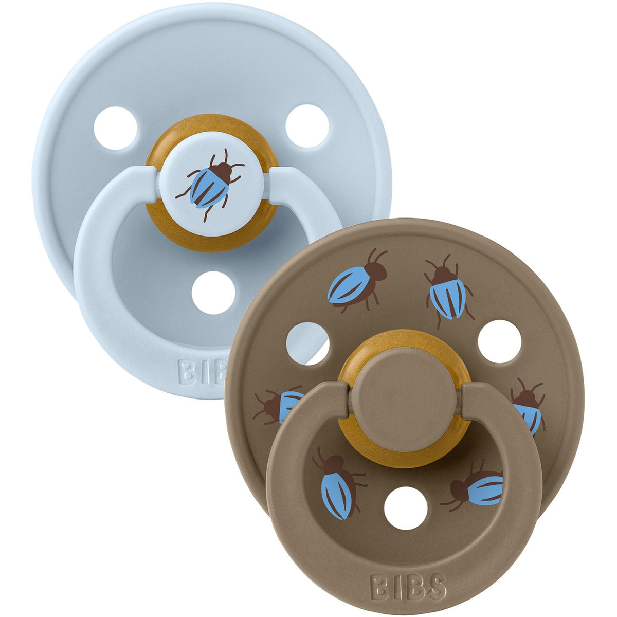 Bibs Baby Blue / Dark Oak Studio Colour Smokk Beetle Mix 2 Pack Latex Round