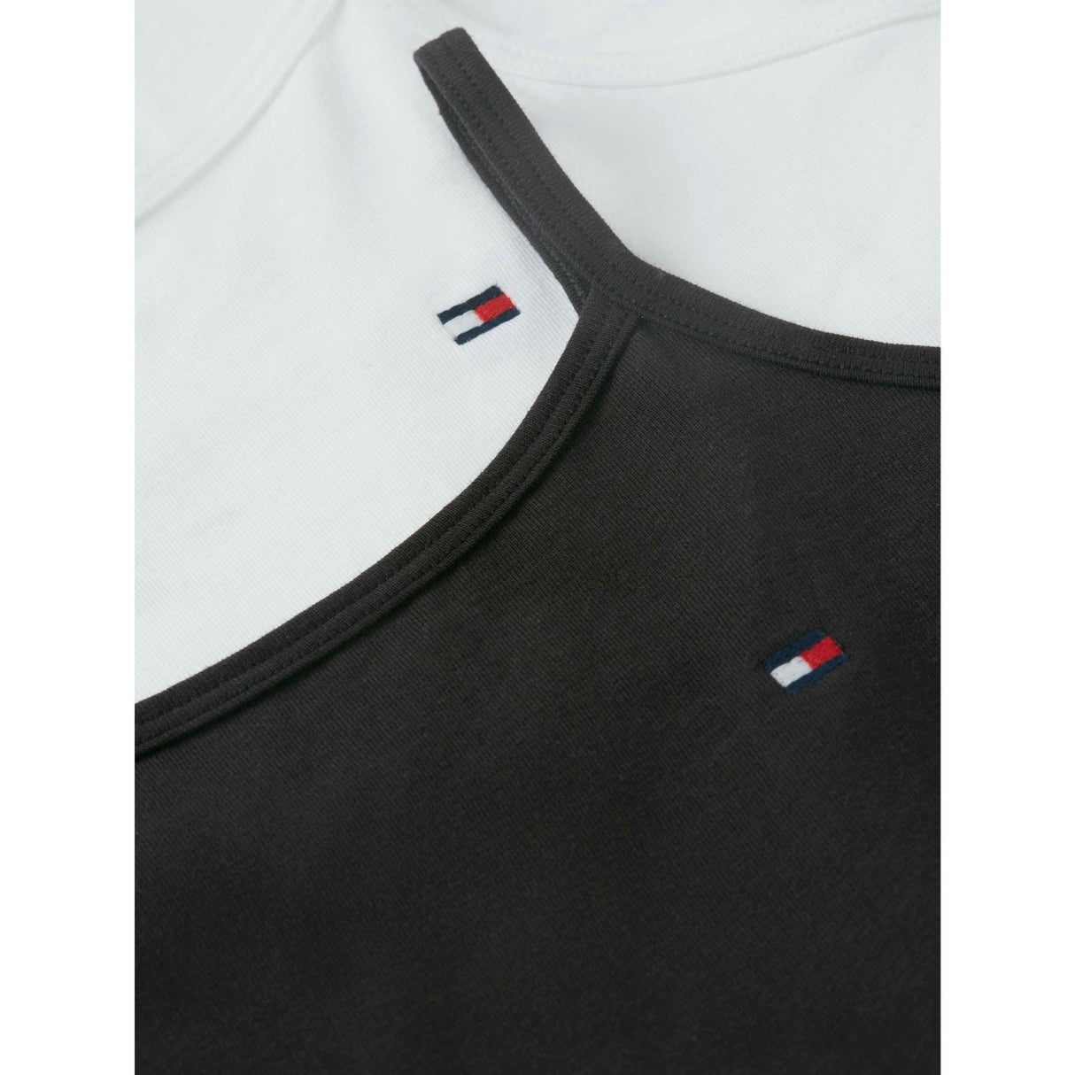 Tommy Hilfiger White / Black-Orange 2-Pakning Bomull Cami Topp