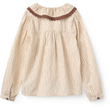 COPENHAGEN COLORS Sand Flower Print Aop Skjorte M/ Frill & Lace Piping