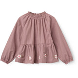 COPENHAGEN COLORS Winter Rose Check Comb. Bluse M/ Flower Embroidery