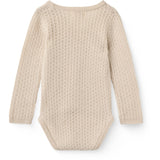 COPENHAGEN COLORS Pale Cream Melange Strikket Pointelle Baby Cross-Over