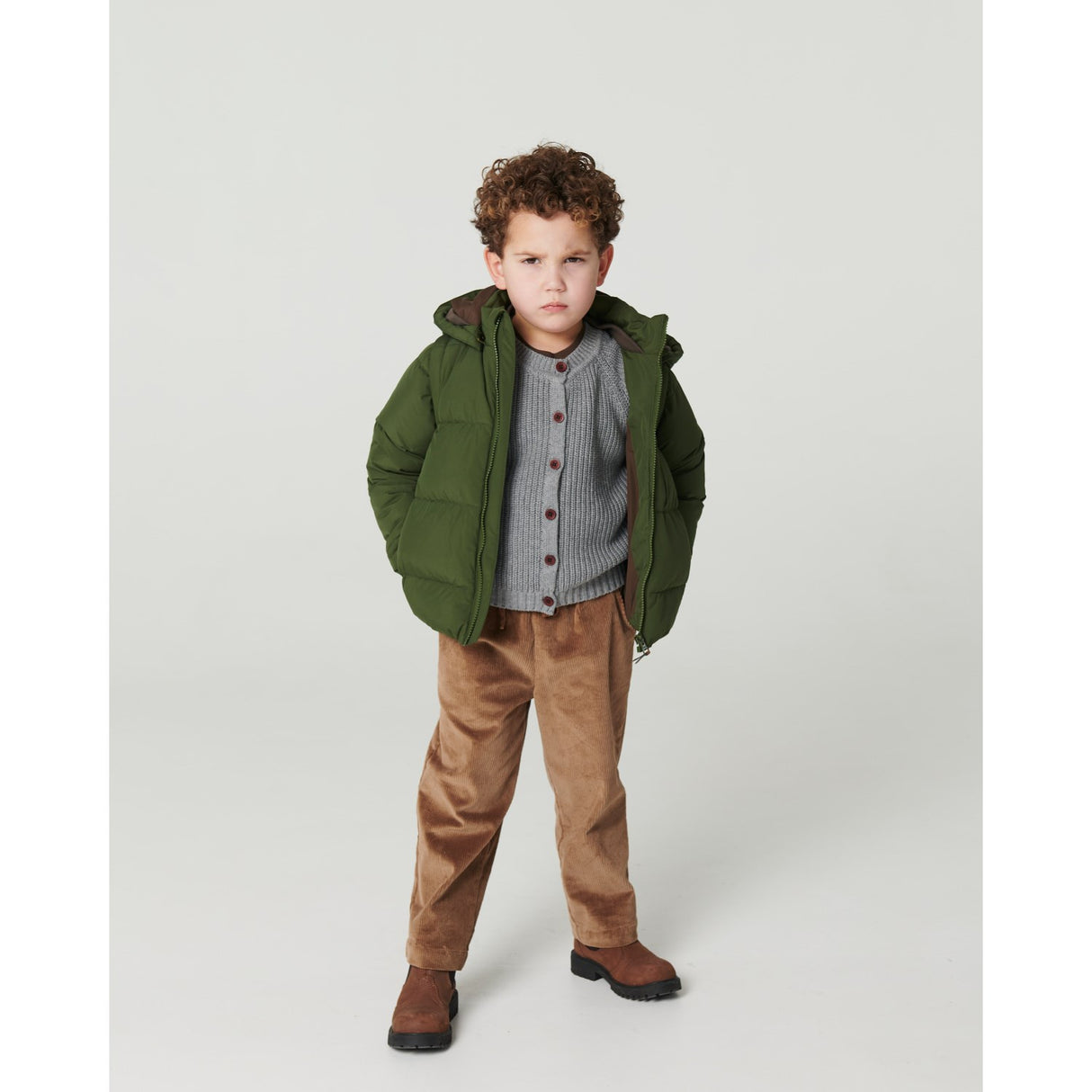 COPENHAGEN COLORS Dk. Green 2 I 1 Puffer Jakke M/ Removable Ermer