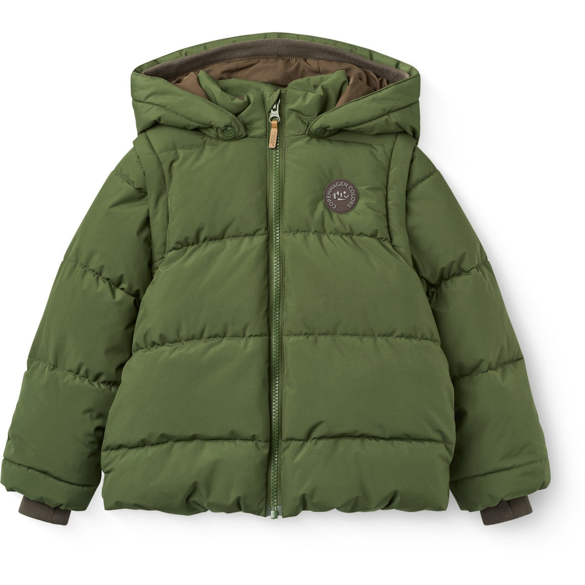 COPENHAGEN COLORS Dk. Green 2 I 1 Puffer Jakke M/ Removable Ermer