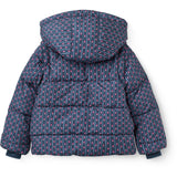 COPENHAGEN COLORS Navy Flower Aop 2 I 1 Puffer Jakke M/ Removable Ermer