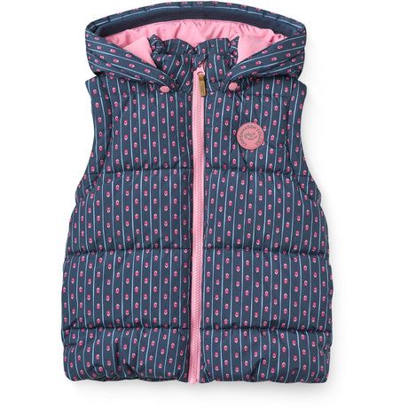 COPENHAGEN COLORS Navy Flower Aop 2 I 1 Puffer Jakke M/ Removable Ermer