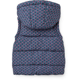 COPENHAGEN COLORS Navy Flower Aop 2 I 1 Puffer Jakke M/ Removable Ermer