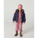 COPENHAGEN COLORS Navy Flower Aop 2 I 1 Puffer Jakke M/ Removable Ermer