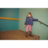 COPENHAGEN COLORS Navy Flower Aop 2 I 1 Puffer Jakke M/ Removable Ermer