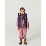 COPENHAGEN COLORS Navy Flower Aop 2 I 1 Puffer Jakke M/ Removable Ermer