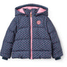 COPENHAGEN COLORS Navy Flower Aop 2 I 1 Puffer Jakke M/ Removable Ermer