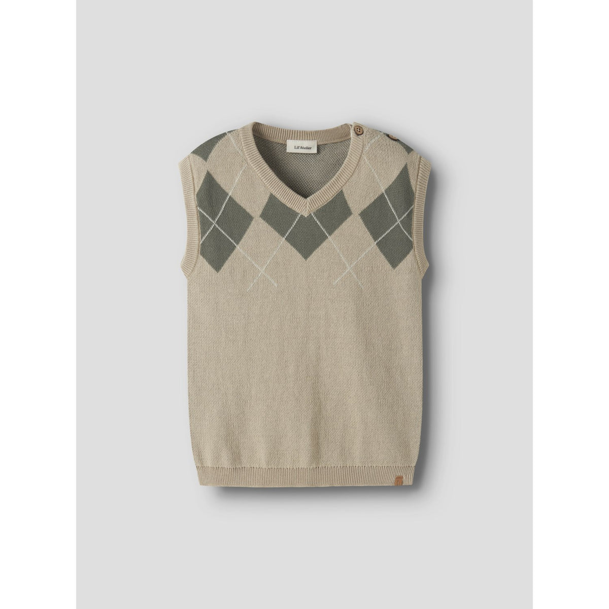 Lil'Atelier White Pepper Mulled Basil Nmmronan Strikk Vest Lil