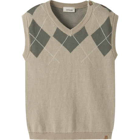 Lil'Atelier White Pepper Mulled Basil Nmmronan Strikk Vest Lil