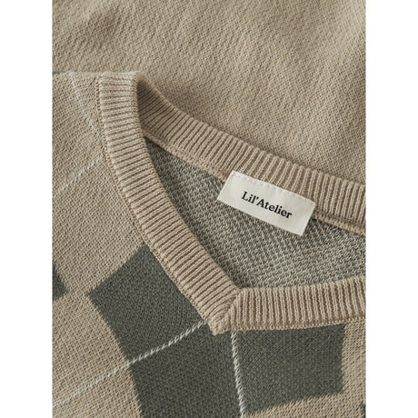 Lil'Atelier White Pepper Mulled Basil Nmmronan Strikk Vest Lil
