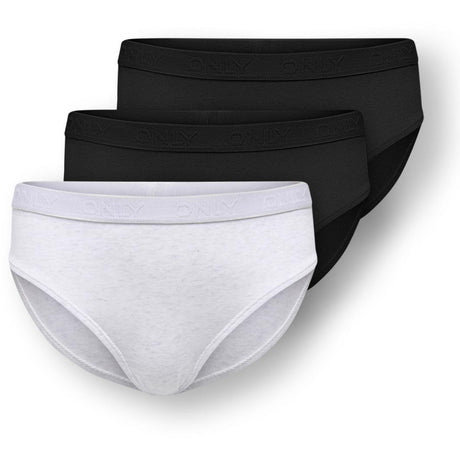 kids ONLY Super Light Grey Melange Koglola 3-Pakning Logo Underbukser Acc Noos