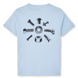 Mads Nørgaard Cashmere Blue Printed Tee Thorlino Hardware Tee