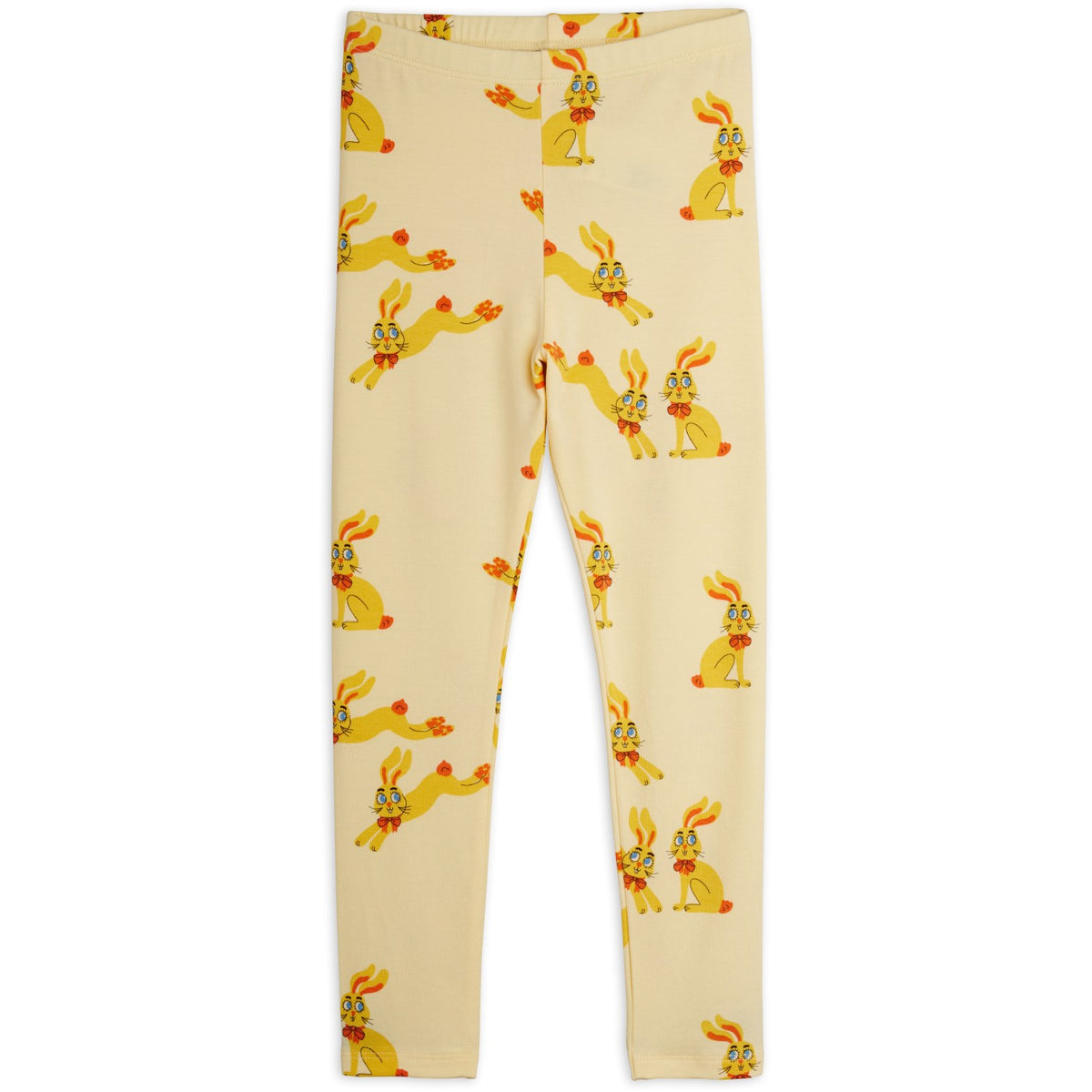 Mini Rodini Yellow Rabbits AOP Leggings