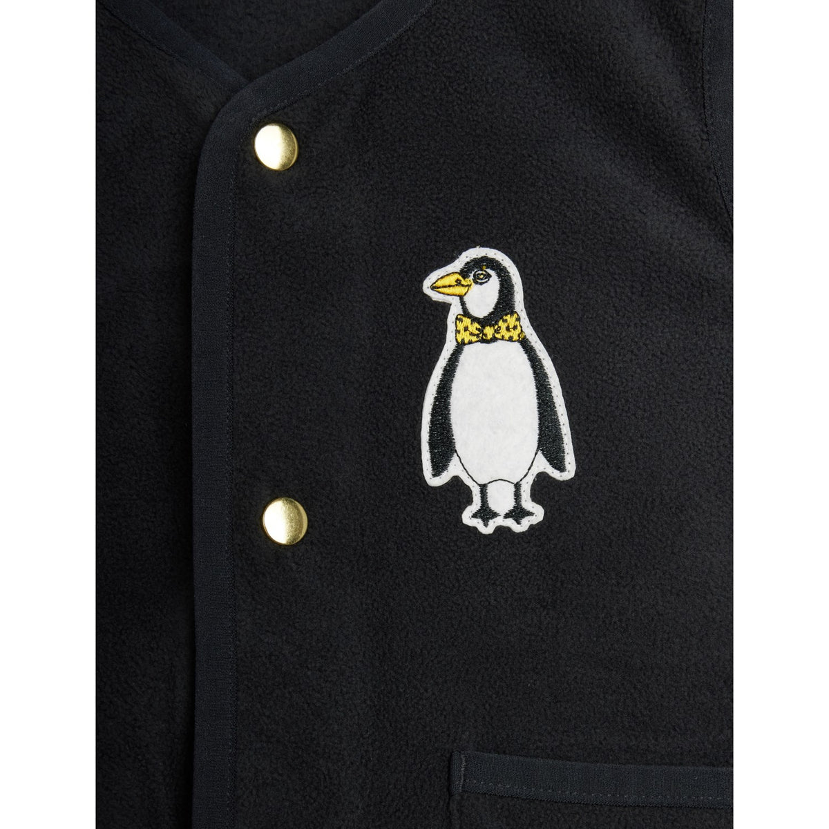 Mini Rodini Black Penguin Patch Microfleece Vest