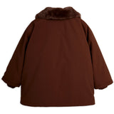 Mini Rodini Brown Vattert Nylon Parka Med Faux Pels Halsbånd