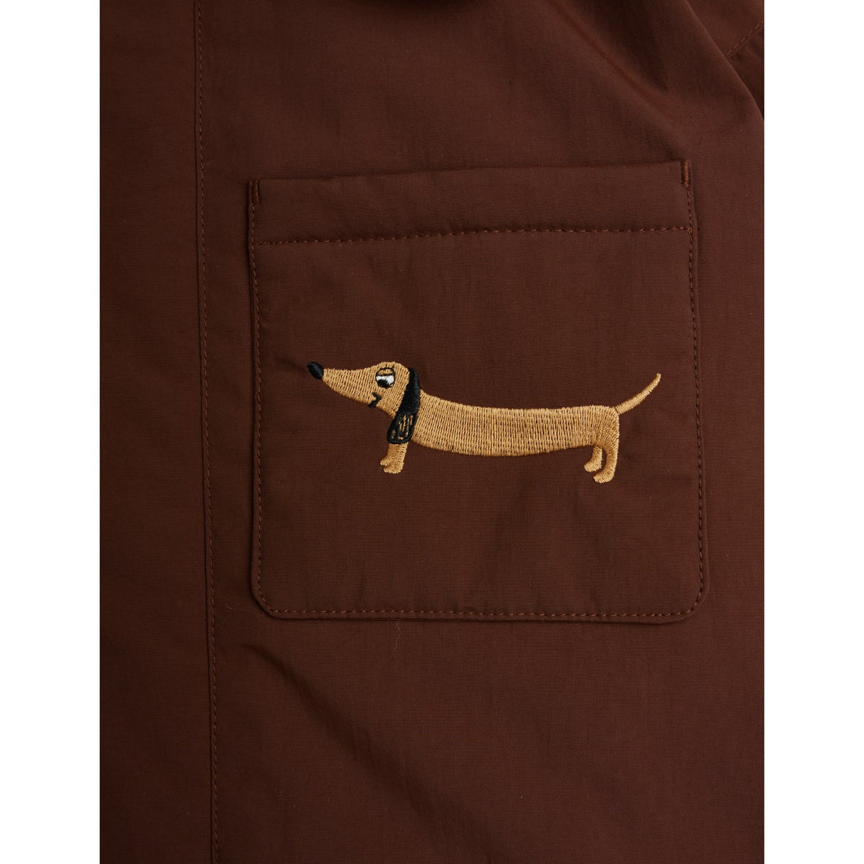 Mini Rodini Brown Vattert Nylon Parka Med Faux Pels Halsbånd