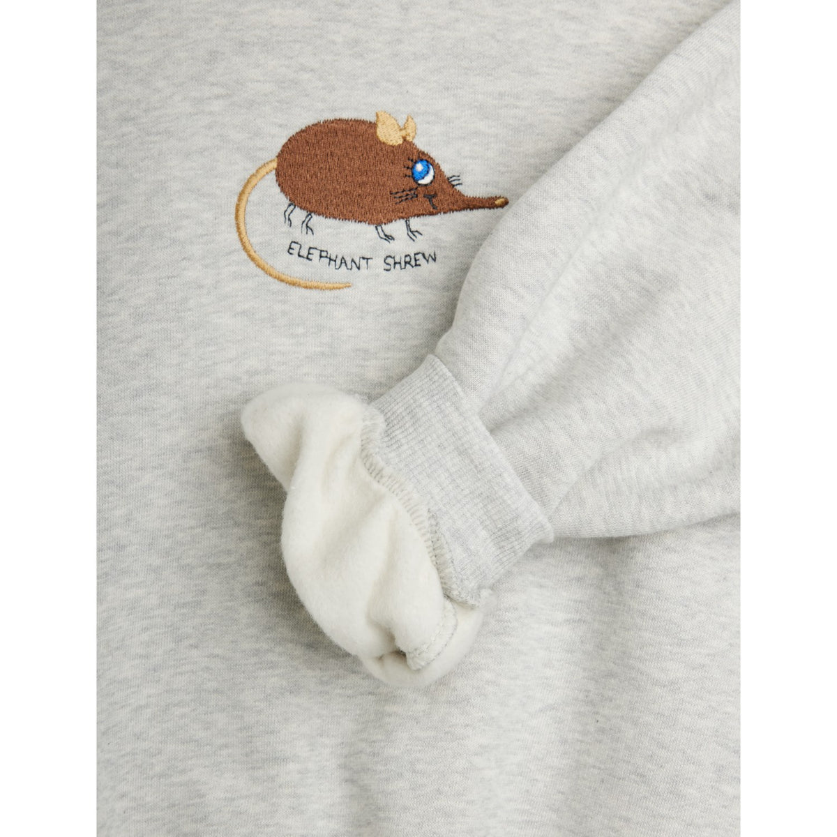 Mini Rodini Grey Melange Elephant Shrew Emb Collegegenser