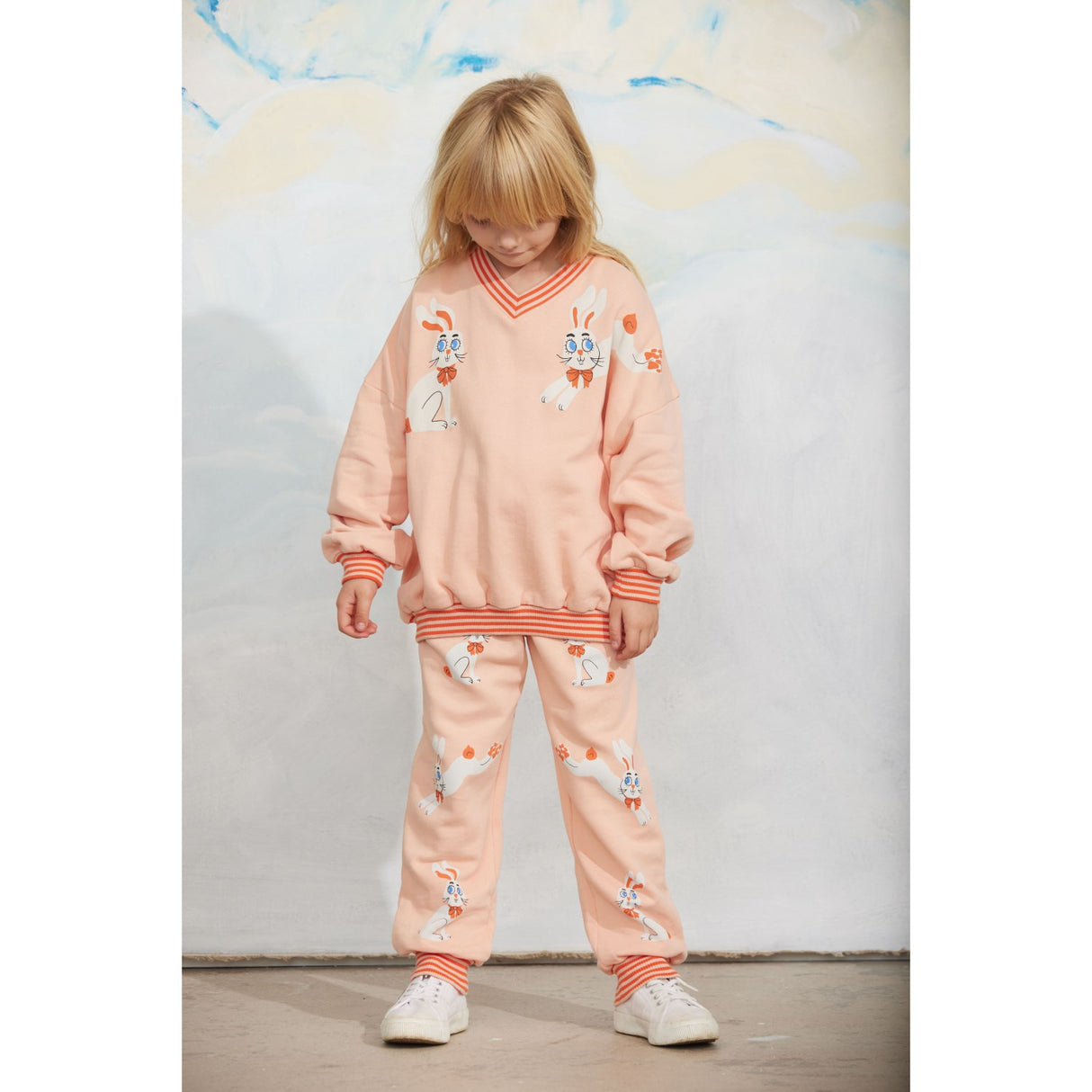 Mini Rodini Pink Rabbits Sp Collegegenser