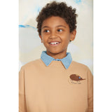 Mini Rodini Beige Elephant Shrew Emb Collegegenser