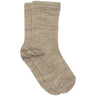 Mp Danmark Light Brown Melange Ull Rib Strømper