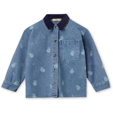 Fliink Medium Blue Aop Don Denim Skjorte