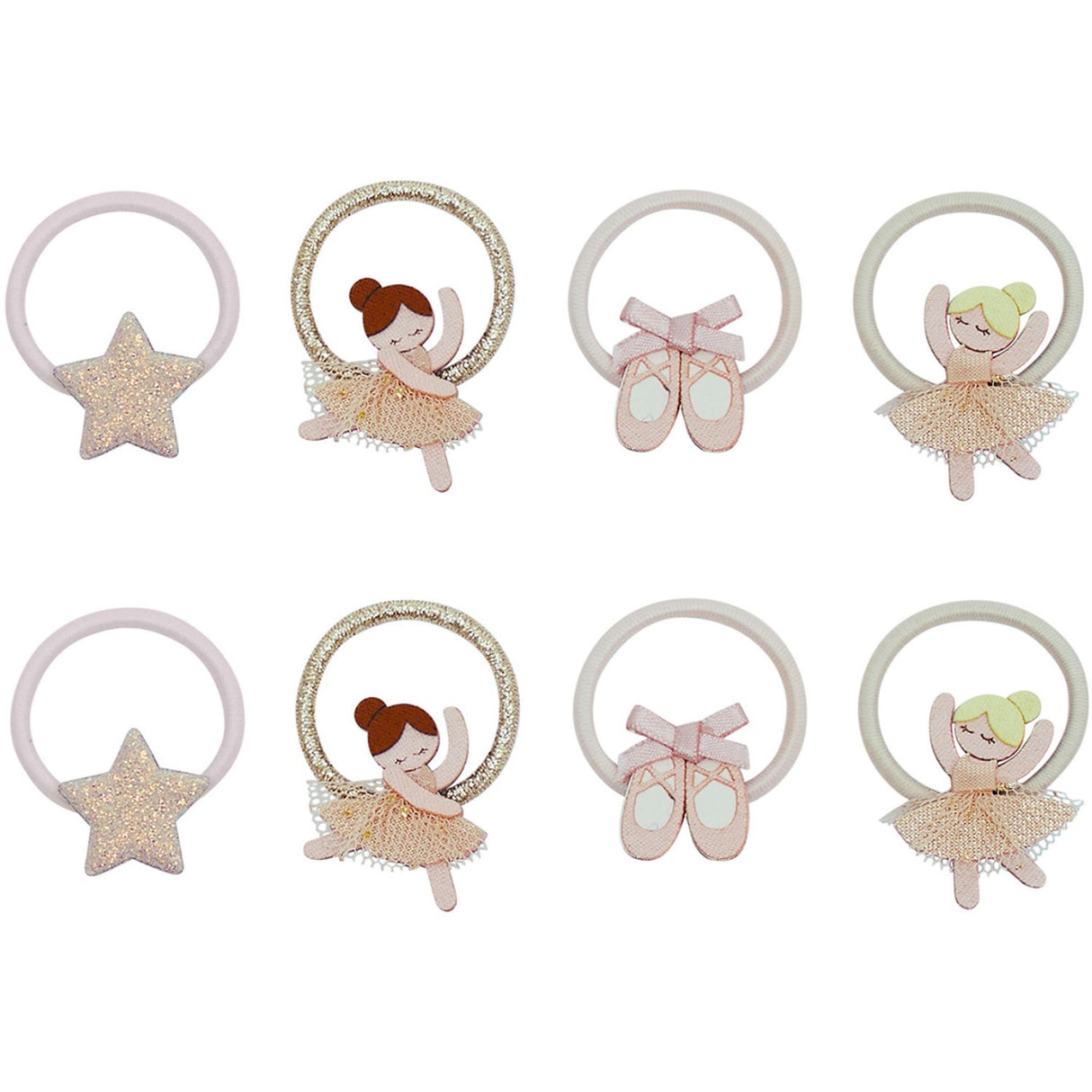 Mimi & Lula 8 Hårelastikker - Mini Ballerinasko