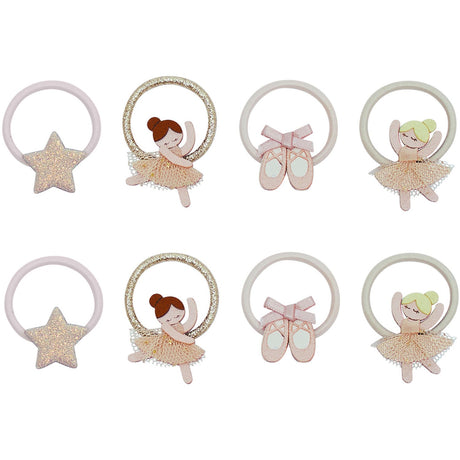 Mimi & Lula 8 Hårelastikker - Mini Ballerinasko