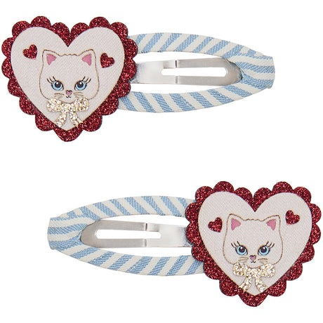 Mimi & Lula 2 Hårspenner - Large Scalloped Heart