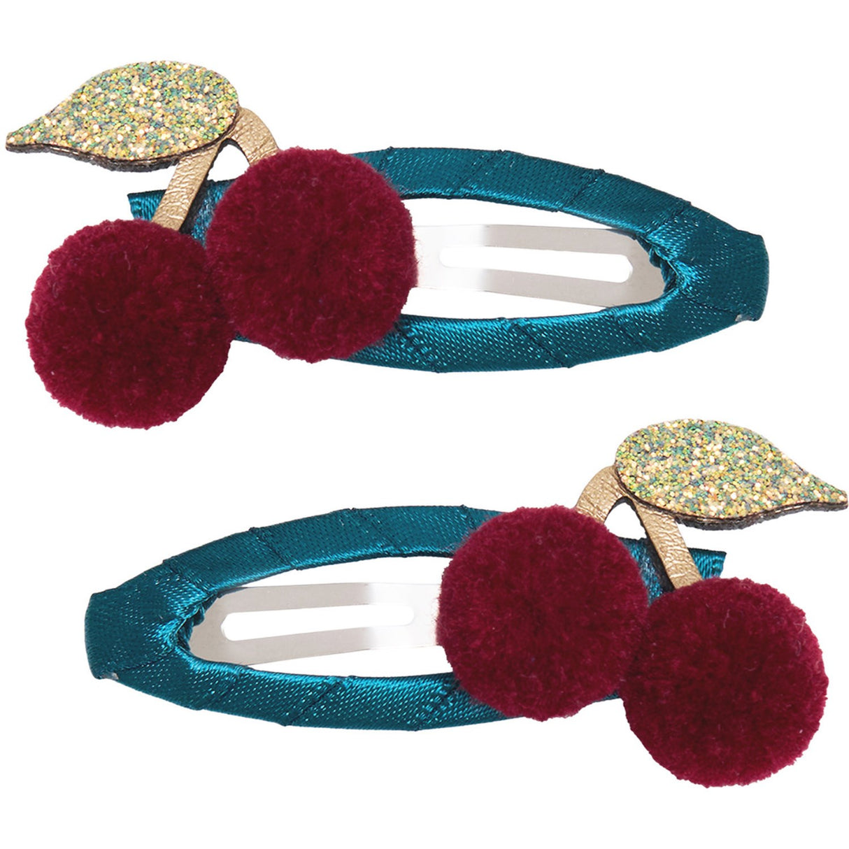 Mimi & Lula 2 Hårspenner - Large Pom Pom Cherries