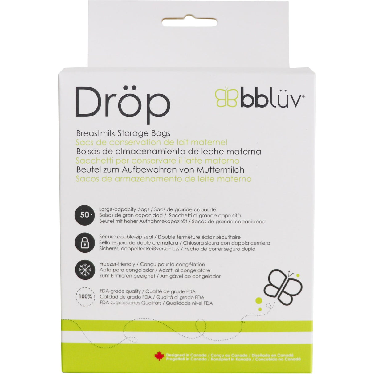 bblüv Transparent Breast Milk Oppbevaring Bags 50 Pakke