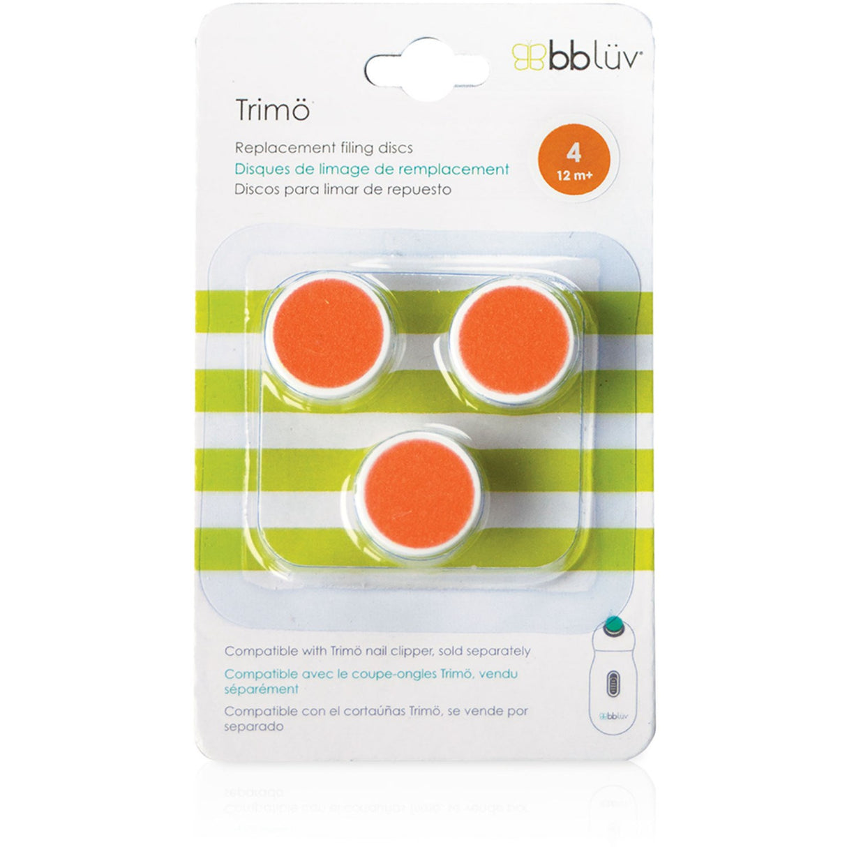 bblüv White/Orange Baby Elektrisk Nail File Refill 12+ Months