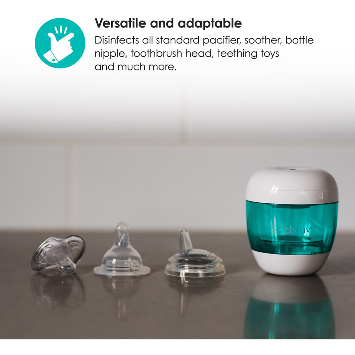 bblüv White/Aqua Portable Sterilizer