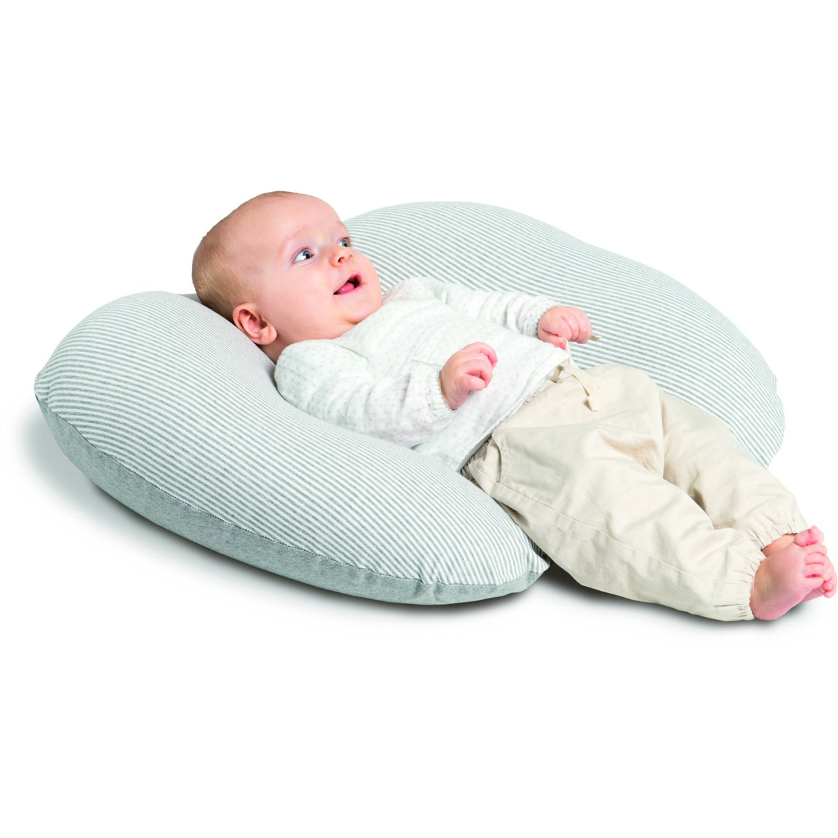 Doomoo Striped Grey Nursing Pute