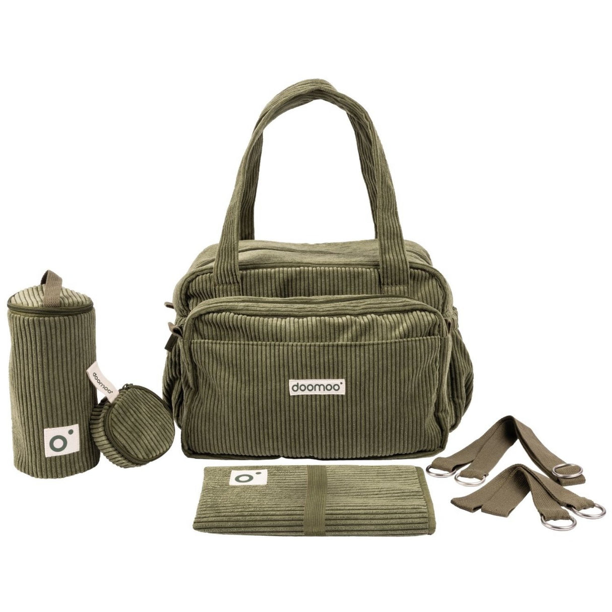 Doomoo Corduroy Khaki Diaper Veske Med 8 Tilbehør