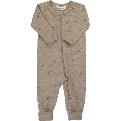 Joha Beige Mel. Buksedrakt Med 2In1 Foot