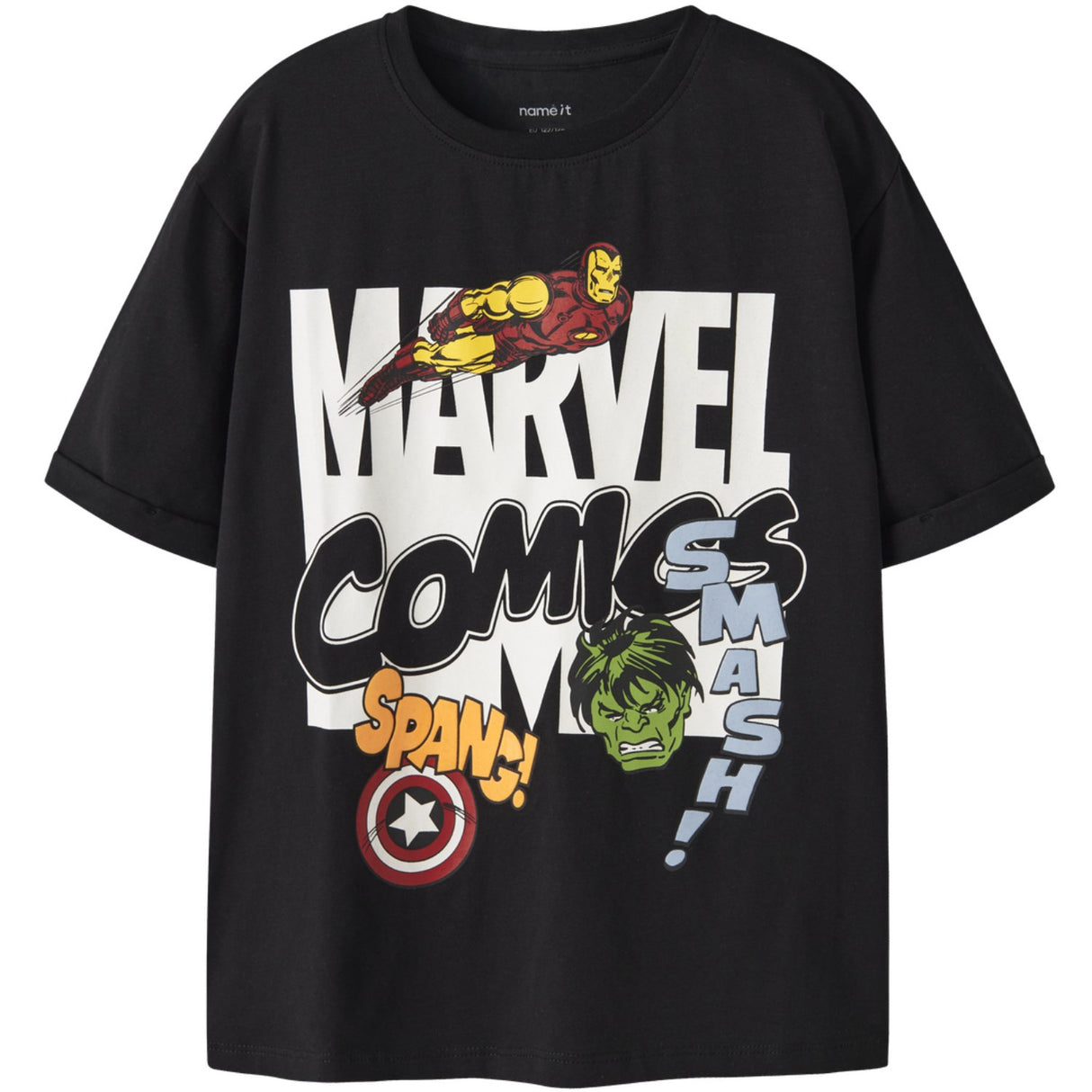 Name It Black Nkmalfi Marvel Ss Nreg Topp Mar