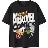 Name It Black Nkmalfi Marvel Ss Nreg Topp Mar