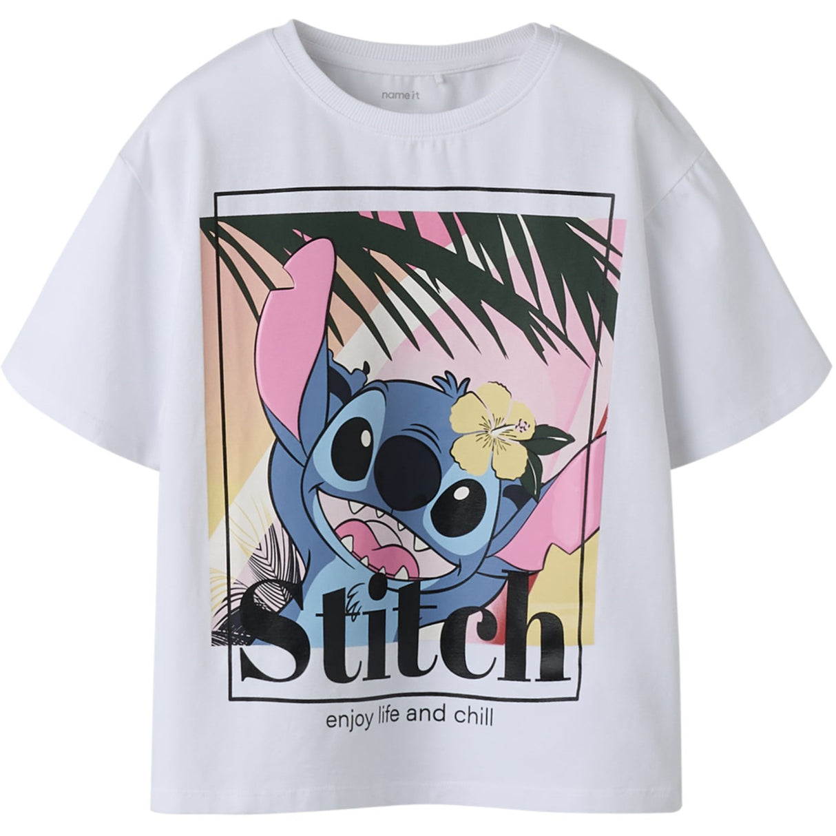Name It Bright White Nkfaftina Stitch Ss Nreg Topp Box Wdi